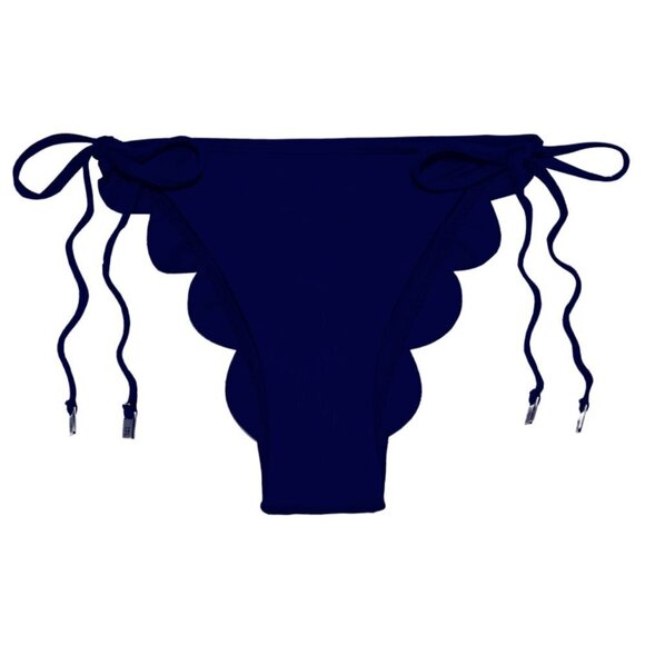 Seafolly Other - NWOT Seafolly Petal Edge Brazilian Size Tie Bikini Bottom in Navy Sz. 4